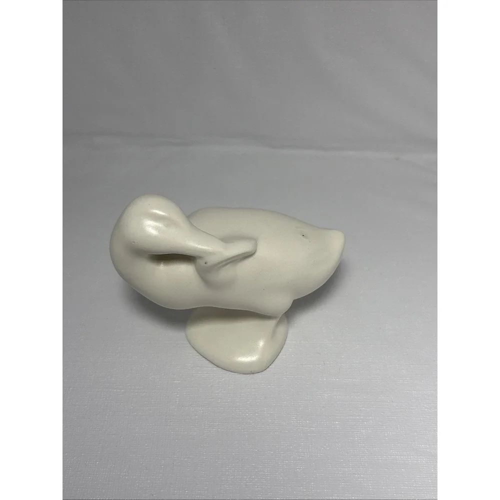 Vintage Bauer Pottery Swan Planter With Baby Swan Figures